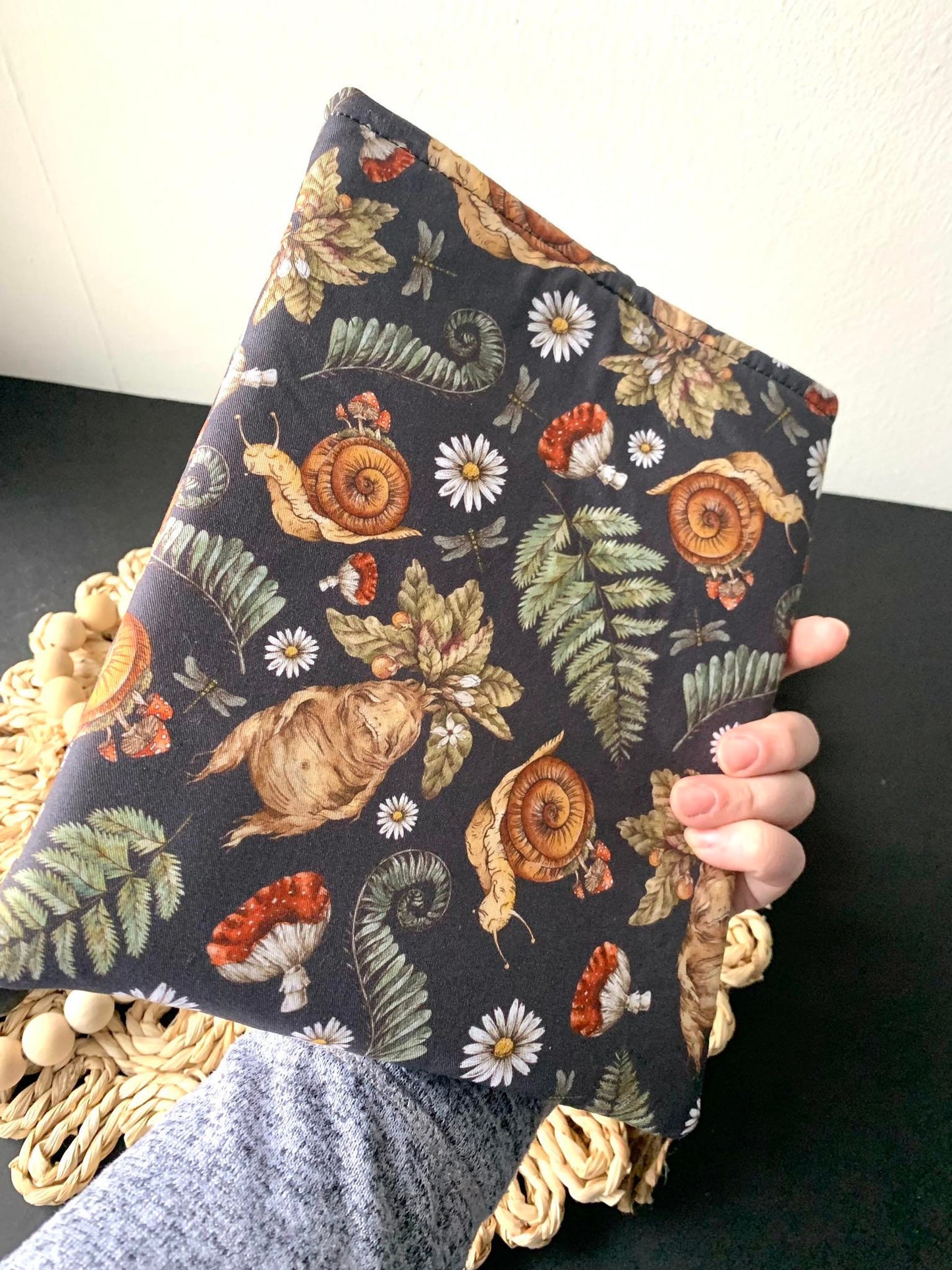 Book Sleeve, Garden Floral  Custom Bookish Sleeve Book Stitched Protective Hardcover Bag Handmade Soft Case Pouch Fabric Book Gift