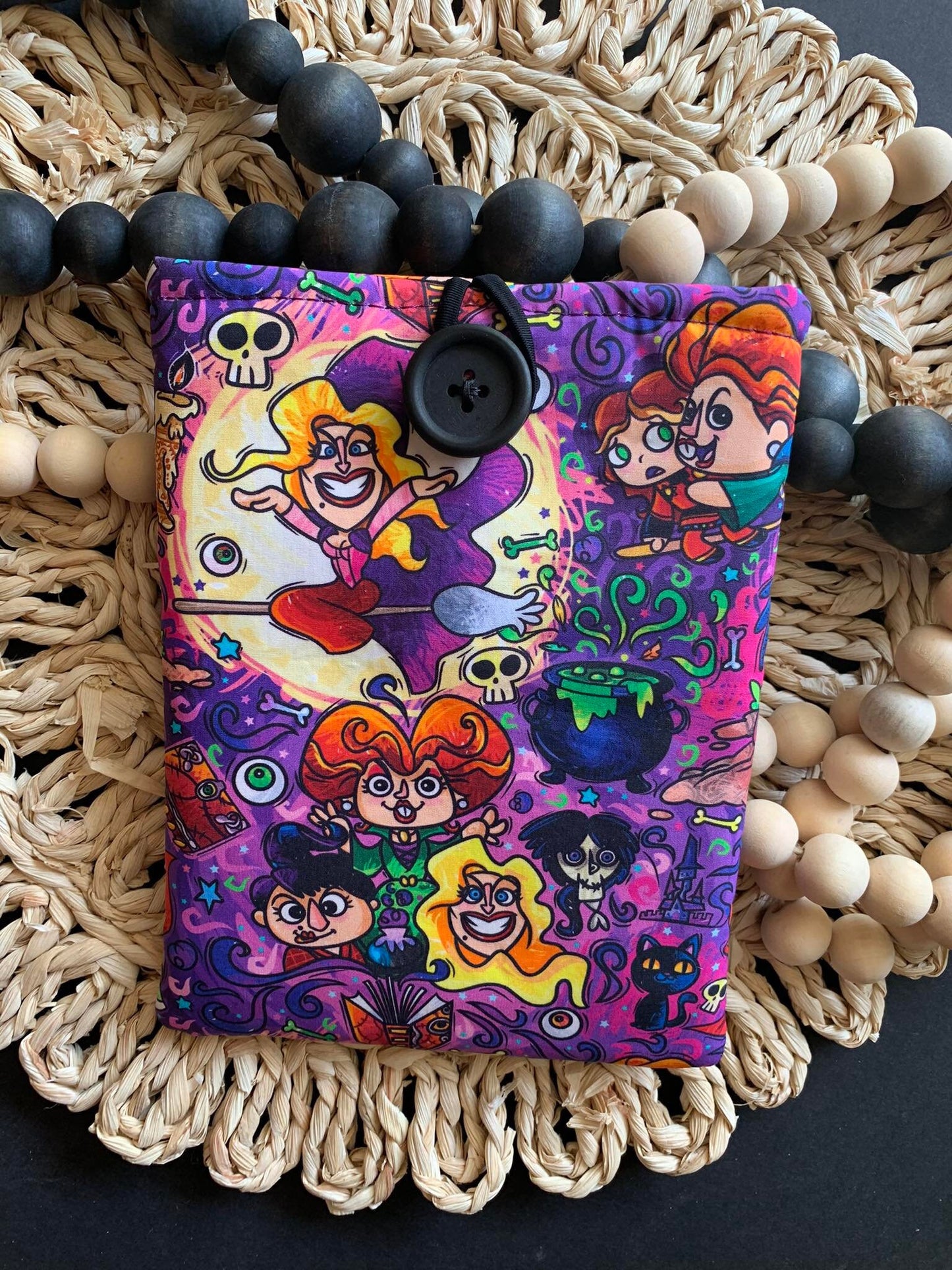 Kindle Nook Sleeve, Witchy Brew Coven Stylish iPad Protective Stitched Soft Zipper-Free Button Bag Bookworm Reader-Friendly Snap  eReader